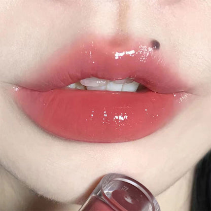 Cherry Pink Lip Plumper Gloss Crystal Jelly Oil Lip Tint Korean Long-lasting Waterproof Lipstick Lips Plumper Extreme Wholesale