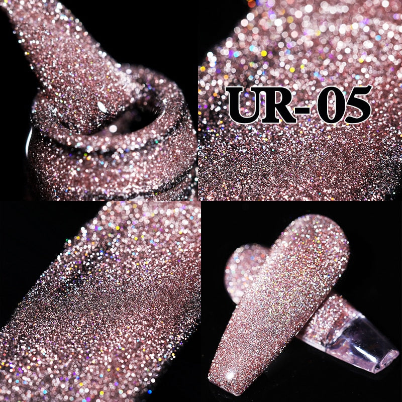 UR SUGAR Sparkling Gel Nail Polish Reflective Glitter Nail Gel Semi Permanent Nail Art Varnish For Manicures Need Base Top Coat