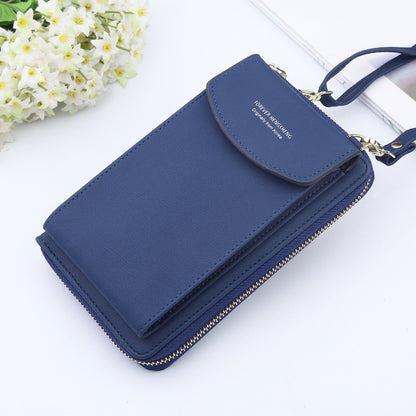 Women Shoulder Strap Purses Solid Color Leather Summer Bag Short Travel Mobile Phone Bag Card Holders Storage Wallet Flap Pocket