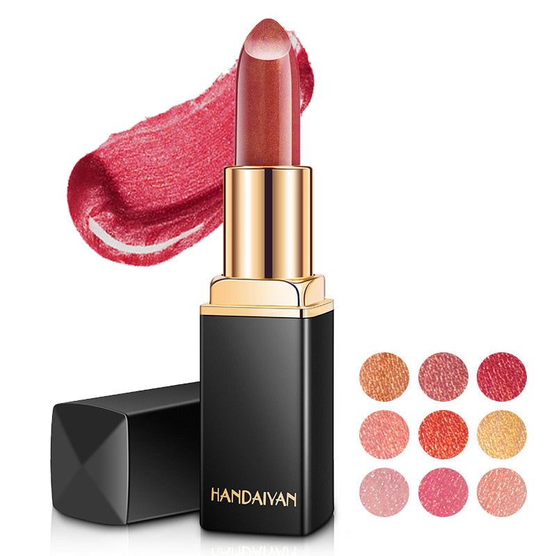 Velve Red Mermaid Sexy Shimmer Waterproof Nude Glitter Lipstick 9 Colors Long Lasting Non-stick Cup  Lipsticks Makeup Cosmetic