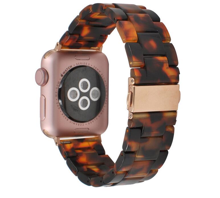 Resin strap for apple watch band 6 5 44mm 42mm 38mm correa transparent bracelet for iwatch 6 series 6 se 5 4 3/2 watchband 40mm