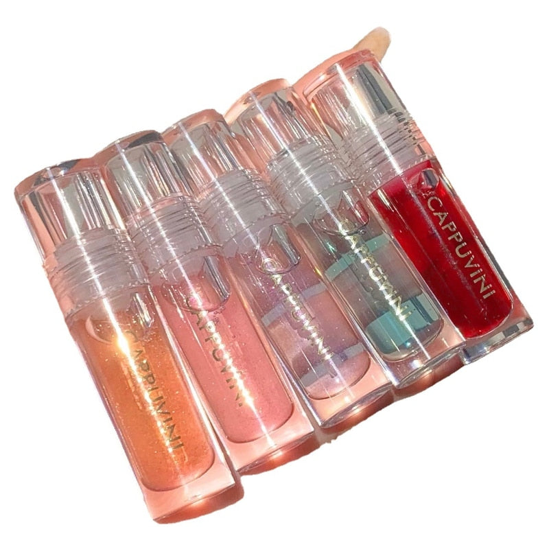 Mirror Water Lip Gloss Lip Glaze Transparent Glass Lip Oil Waterproof Liquid Lipstick Lipgloss Lips Cosmetics 8 Colors