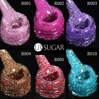 UR SUGAR Sparkling Gel Nail Polish Reflective Glitter Nail Gel Semi Permanent Nail Art Varnish For Manicures Need Base Top Coat