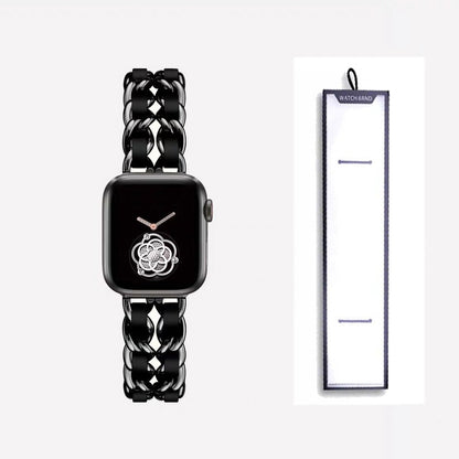 Strap For Apple Watch Band chain 45mm 41mm 38mm 42mm 40mm 44mm woman Bracelet Steel luxury for iWatch series 7 6 se 5 4 3 Correa