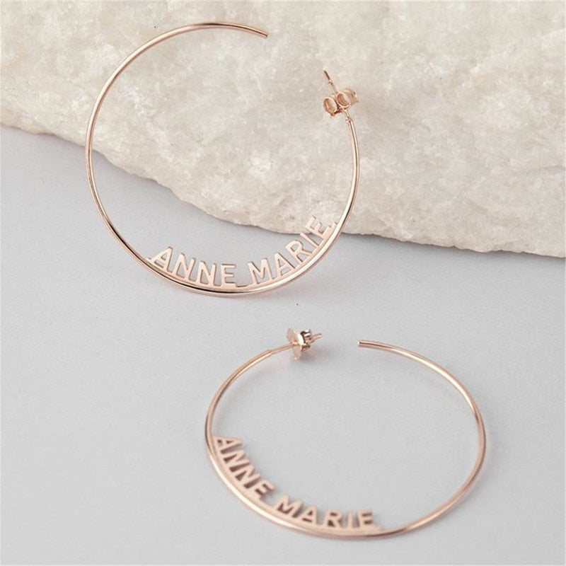 70mm Custom Name Earrings Personalized Name Earrings Name Hoops Name Earrings Hoop Earrings Gold Custom Earrings Custom Hoops