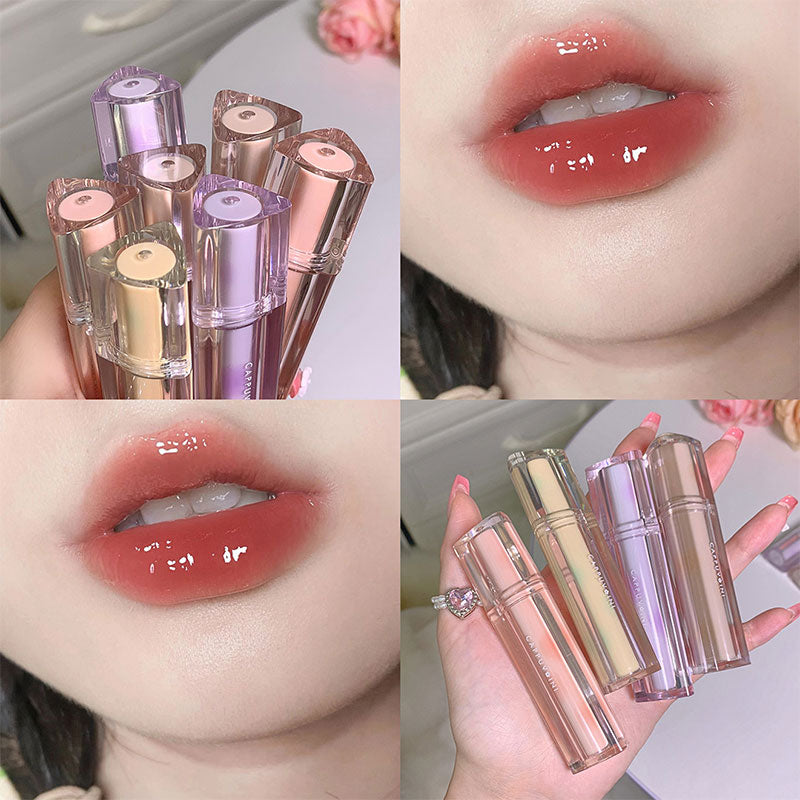 Cherry Pink Lip Plumper Gloss Crystal Jelly Oil Lip Tint Korean Long-lasting Waterproof Lipstick Lips Plumper Extreme Wholesale