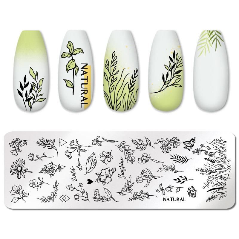 PICT YOU 12*6cm Nail Art Templates Stamping Plate Design Flower Animal Glass Temperature Lace Stamp Templates Plates Image