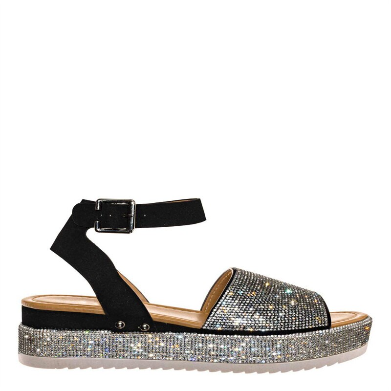 Fashion Rhinestone Platform Wedge Buckle Sandals