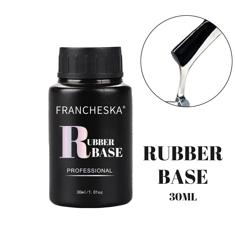 FRANCHESKA 30ML  Glitter Nail Gel Base Polish White Nude Pink Popular Color Semi Permanant Soak Off for Nail Art UV Gel Polish