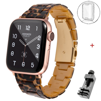 Resin strap for apple watch band 6 5 44mm 42mm 38mm correa transparent bracelet for iwatch 6 series 6 se 5 4 3/2 watchband 40mm