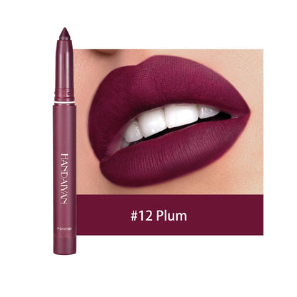 Matte Nude Lipstick Lip Liner 2 in 1 Long Wearing Waterproof Lip Ink Crayon Built-in Sharpener Professional Makeup for Women