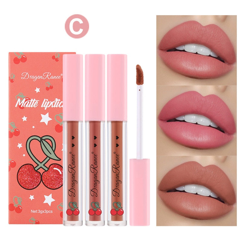 6 Pieces Lip Gloss Stain Long Lasting Liquid Lipstick Fashion Makeup Cosmetics Easy Apply Non-Stick Cup Waterproof Lip Gloss Set