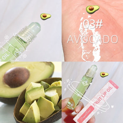 Fresh Fruit Roll-on Lip Balm Lip Makeup Primer Moisturizing Clear Transparent Lip Oil Long Lasting Hydrating Lip Gloss Cosmetics