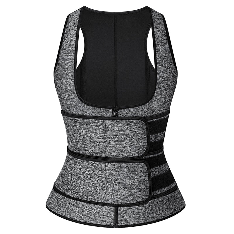 Neoprene Workout Body Shaper Sauna Waist Trainer Corset Vest for Women Weight Loss Sweat Vest Double Tummy Control Trimmer Belts