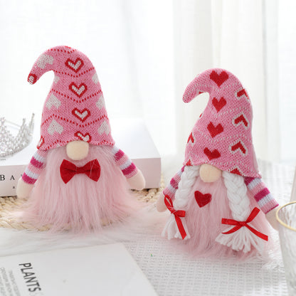 Valentine's Day Decoration Knitted Faceless Doll Heart