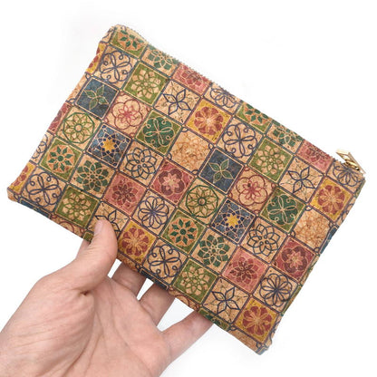 New Women Clutches Cork Women's Bags Portugal Tile Make Up Bags Money Phone Pouch Fashion Cork Travel Purse Handbag KANDRA