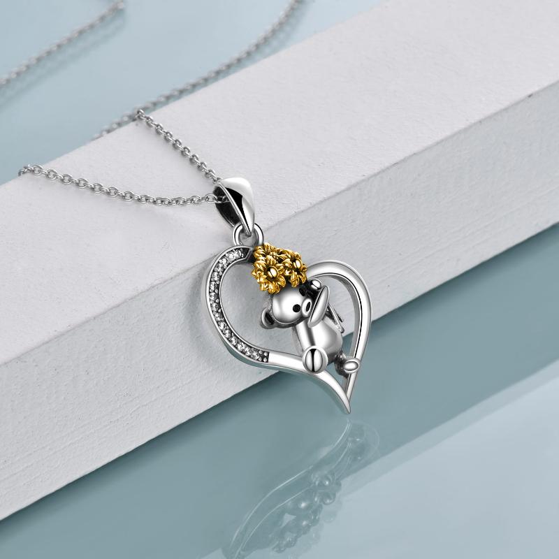 Sterling Silver Sunflower Panda Bear Jewelry for Women Gifts