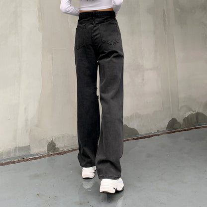 Fashion Casual High-waist Straight-leg Pants Trousers