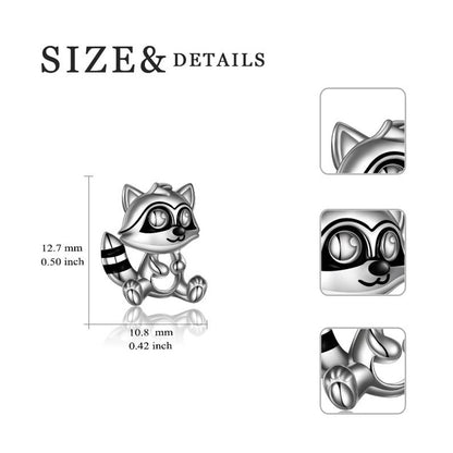 Raccoon Gifts Sterling Silver Raccoon Stud Earrings Cute Animal Raccoon Jewelry for Women Teens Birthday