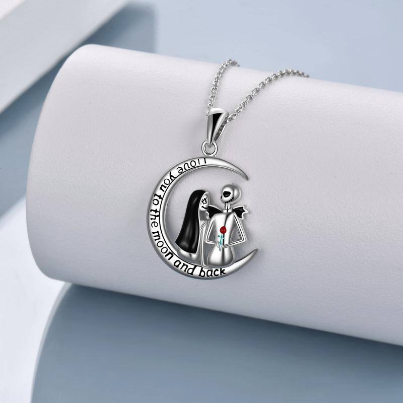 Nightmare Pendant Necklace Before Christmas 925 Sterling Silver Sally and Jack I Love You to The Moon and Back Jewelry for Women