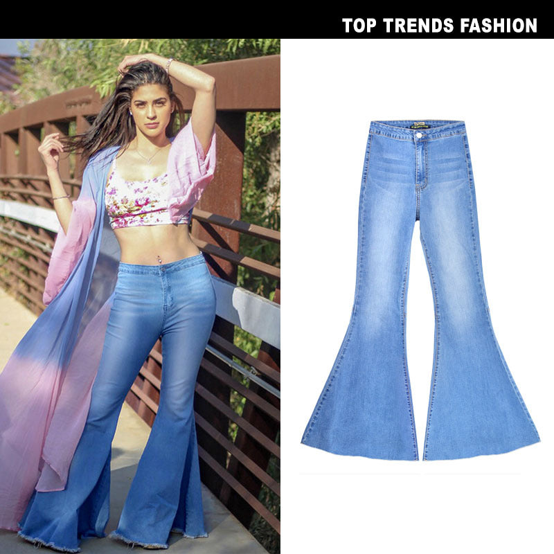 Wide Leg Pants Big Flared Denim Trousers