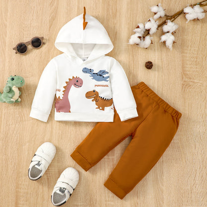 Dinosaur Graphic Hoodie and Pants Set