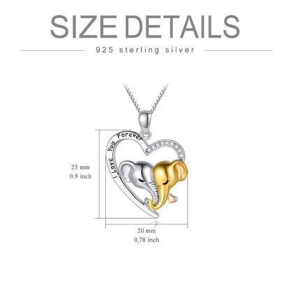 Elephant Necklace 925 Sterling Silver I Love You Forever Lucky Elephant Pendant Necklace Jewelry for Women