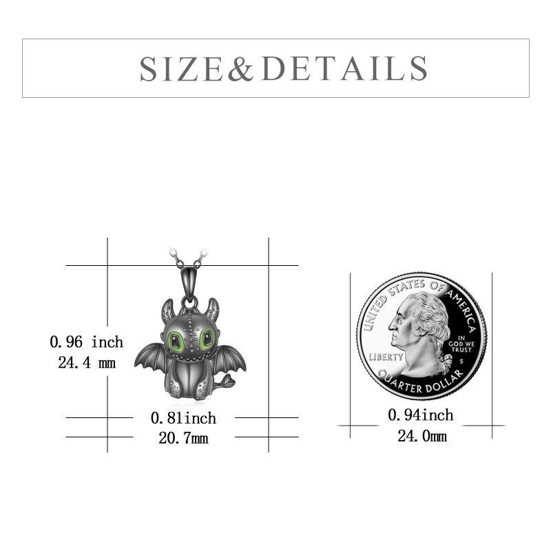 Sterling Silver How to Train Your Dragon Toothless Light Night Fury Charm Pendant Necklace Jewelry