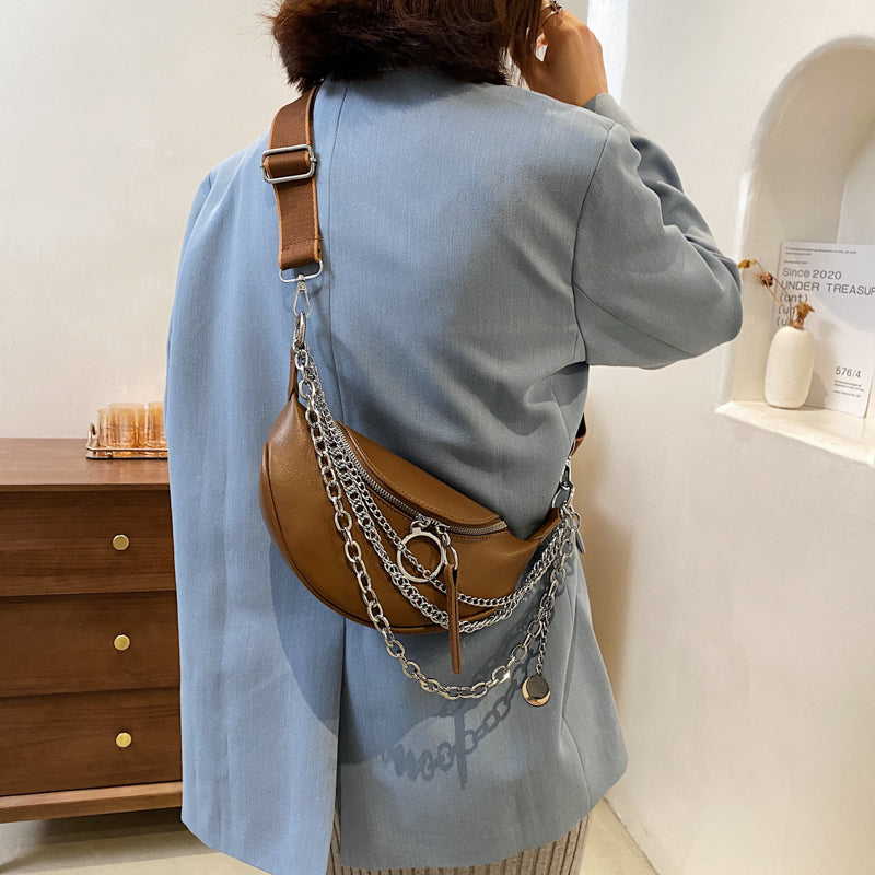 Designer Bags Women Fashion Bag Chains Saddle Crossbody Bags For Women 2022 New Luxury Handbags Shoulder Bag Leather Purse Black