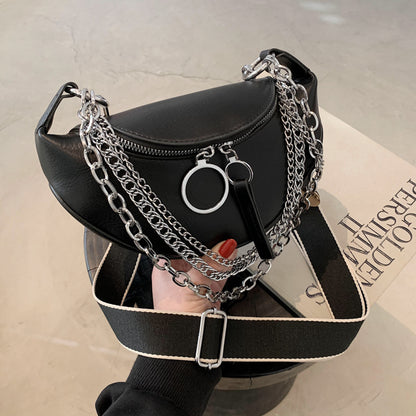 Designer Bags Women Fashion Bag Chains Saddle Crossbody Bags For Women 2022 New Luxury Handbags Shoulder Bag Leather Purse Black