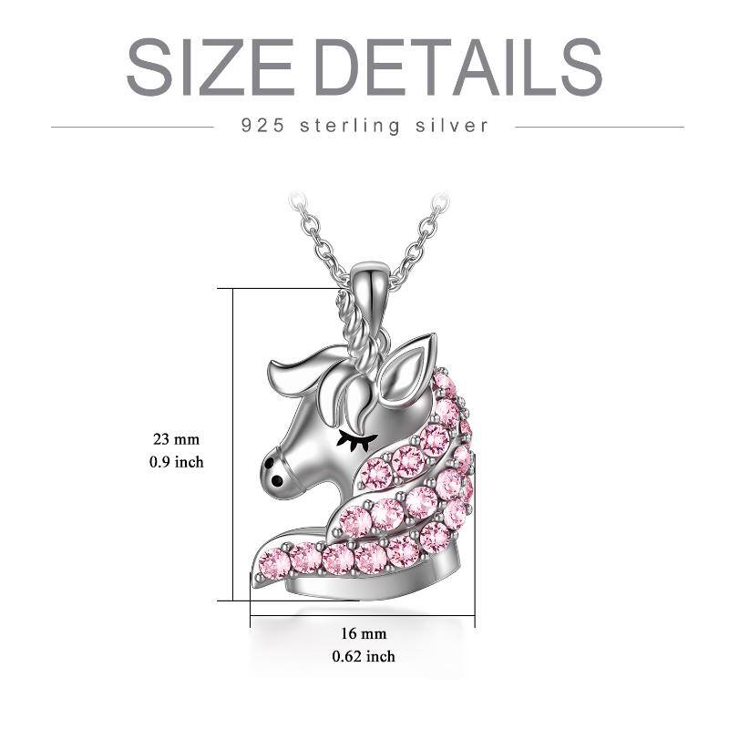 Sterling Silver Unicorn Necklace with Pink Crystals Birthday Gifts for Girls Daughter Granddaughter Women