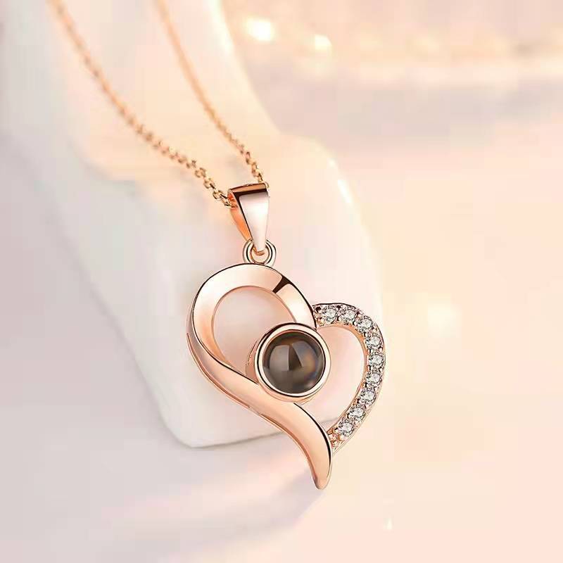 2023 Hot Valentine's Day Gifts Metal Rose Jewelry Gift Box Necklace For Wedding Girlfriend Necklace Gifts