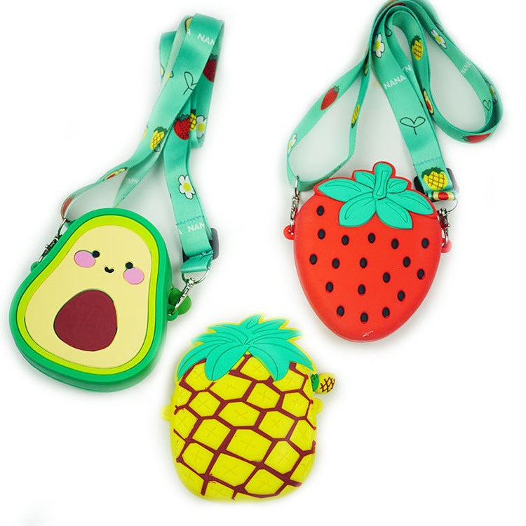 Children's Fruit Coin Purse Silicone Mini Shoulder Bag