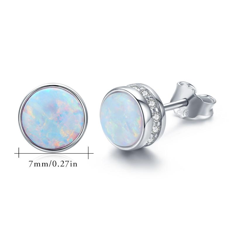 Opal Stud Earrings 925 Sterling Silver Earrings Jewelry