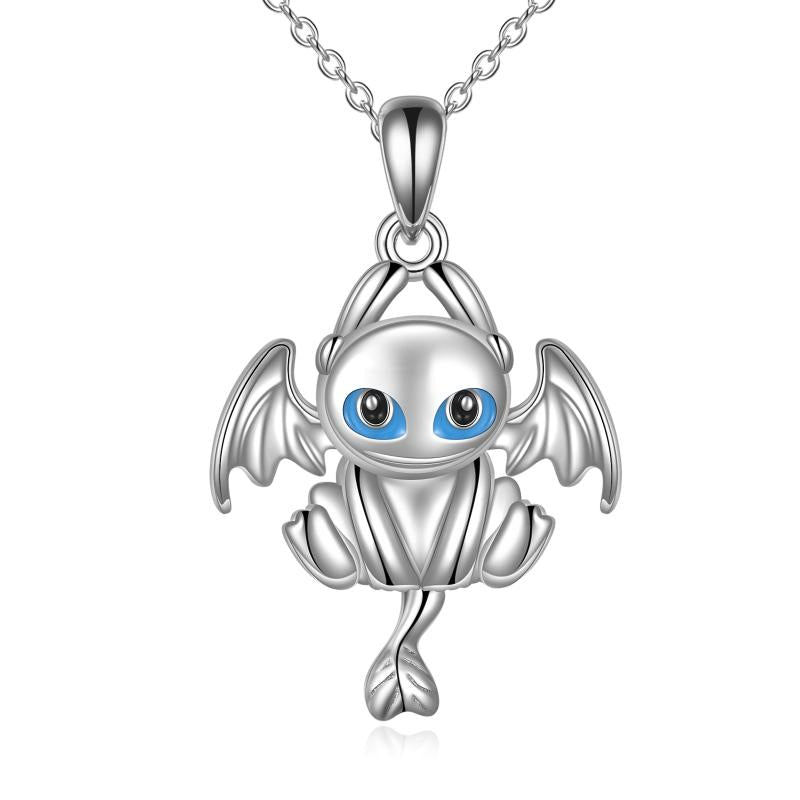 Sterling Silver How to Train Your Dragon Toothless Light Night Fury Charm Pendant Necklace Jewelry