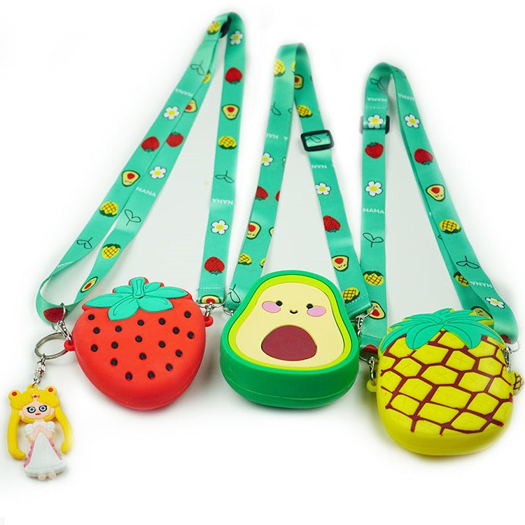 Children's Fruit Coin Purse Silicone Mini Shoulder Bag